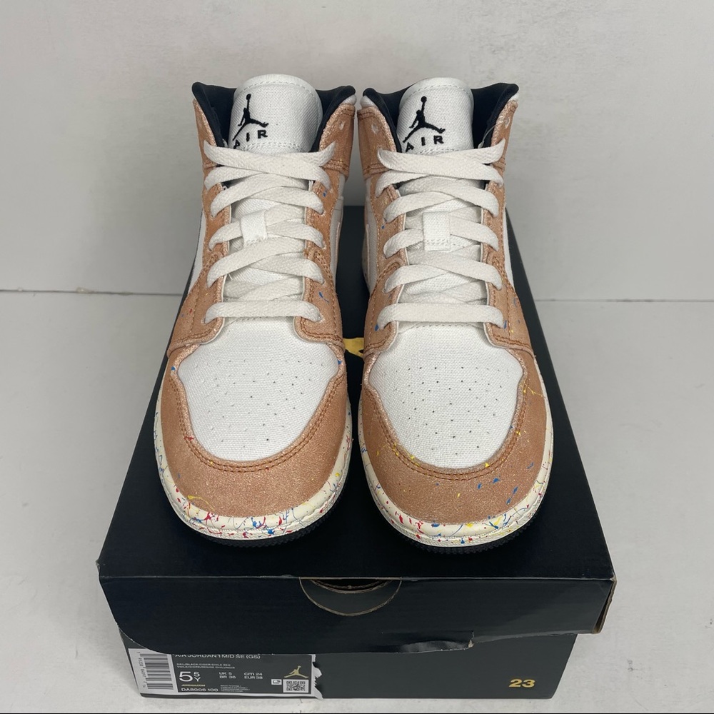 Nike Air Jordan 1 Retro Mid SE “Brushstroke” NEW 2021 - Picture 2 of 4